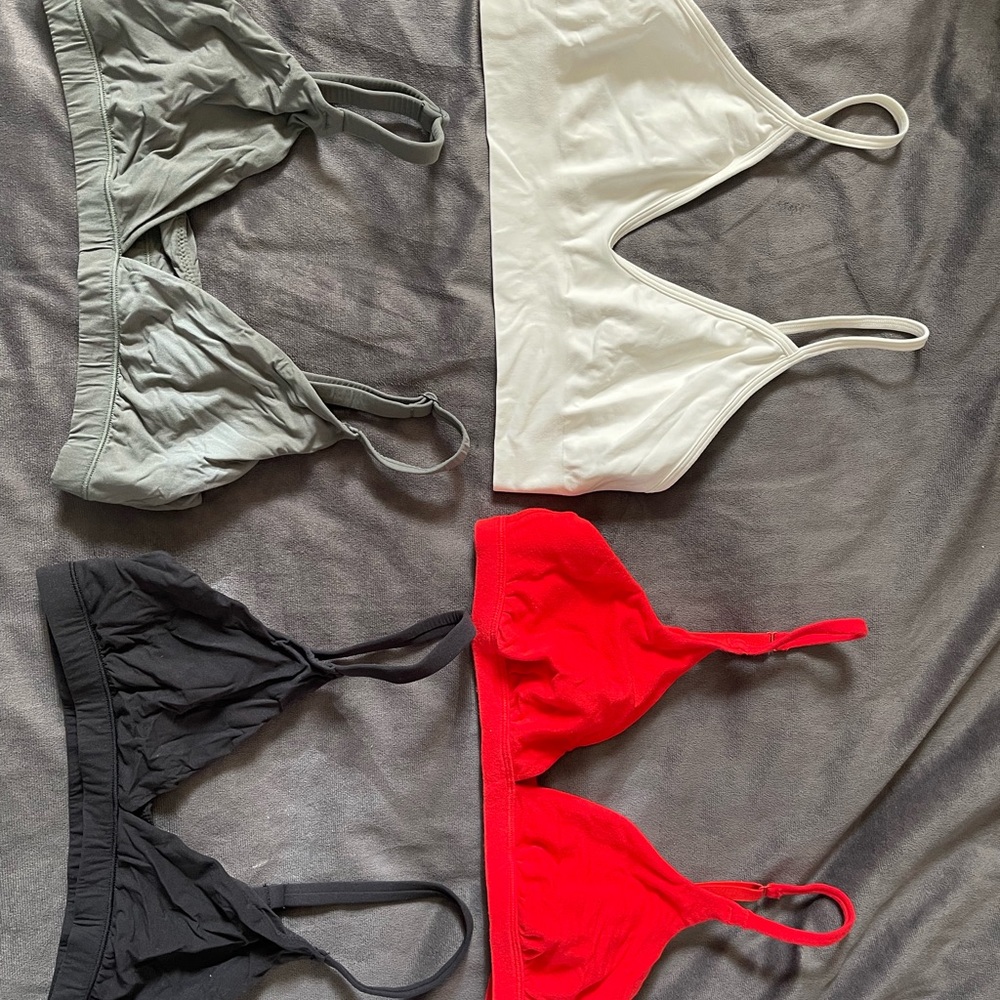 Skims bralettes Set of Four Bralettes in Red, Black, Gray, and White